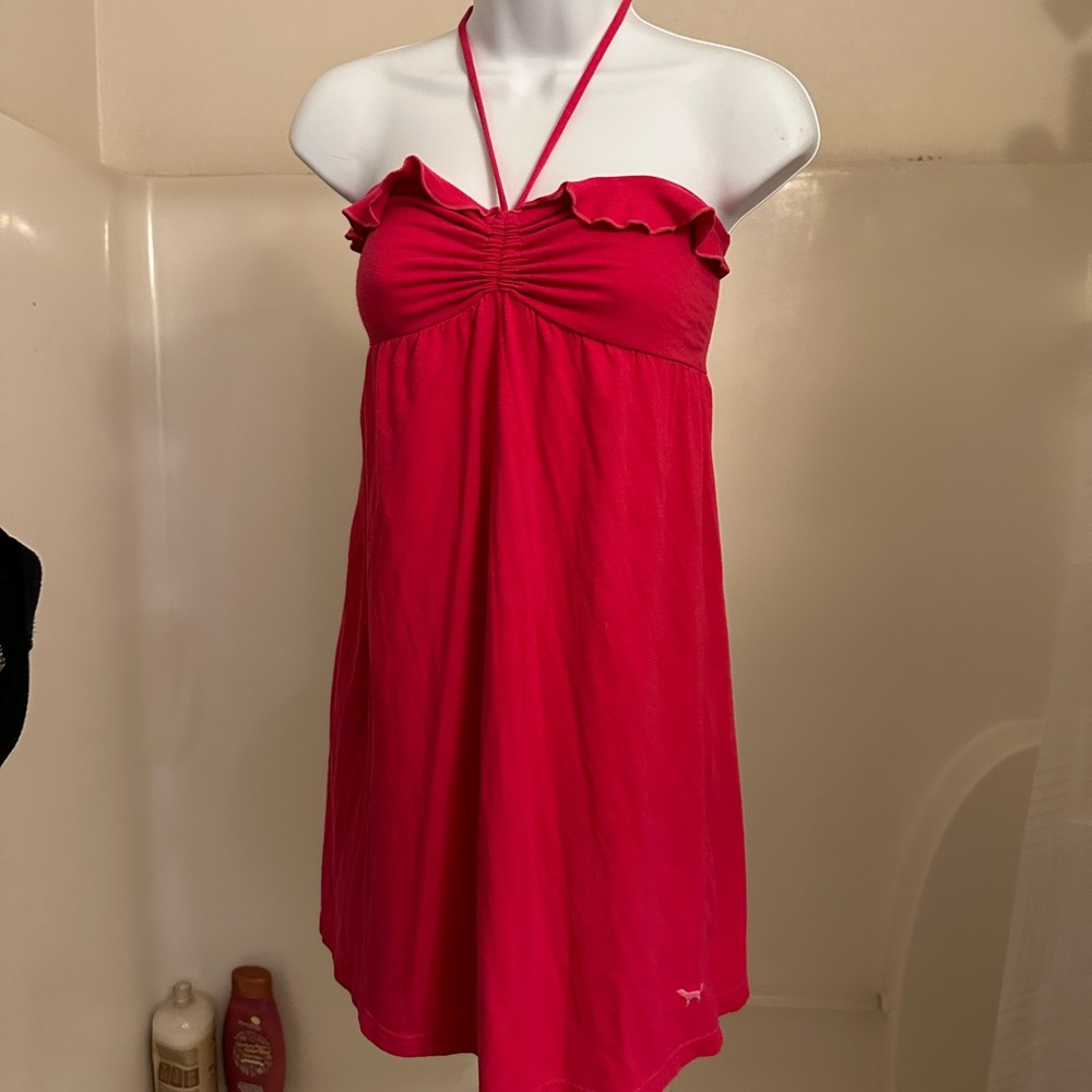 PINK Victoria’s Secret ruffle dress bikini swim cover up